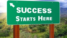 Success Starts Here Freeway Style Desert Landscape
